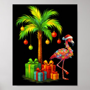 Nk Flamingo Christmas Palm Tree Trocal Xmas Poster