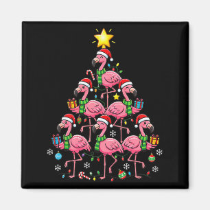 Nk Flamingo Christmas Tree Santa Flamingo Holiday  Magnet