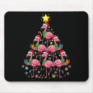 Nk Flamingo Christmas Tree Santa Flamingo Holiday Mouse Pad
