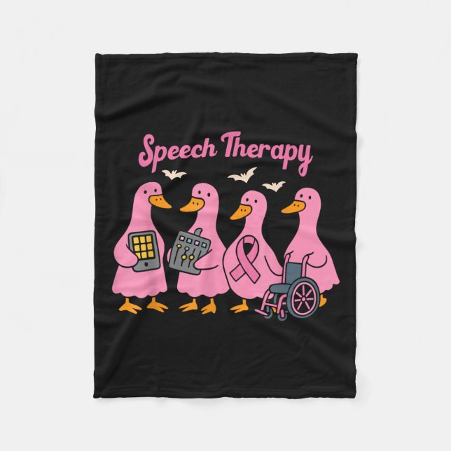 Nk Goose Ribbon Speech Language Pathologist Therap Fleece Blanket (Front)