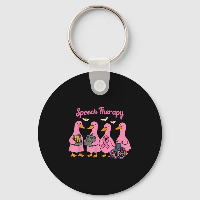 Nk Goose Ribbon Speech Language Pathologist Therap Key Ring (Front)