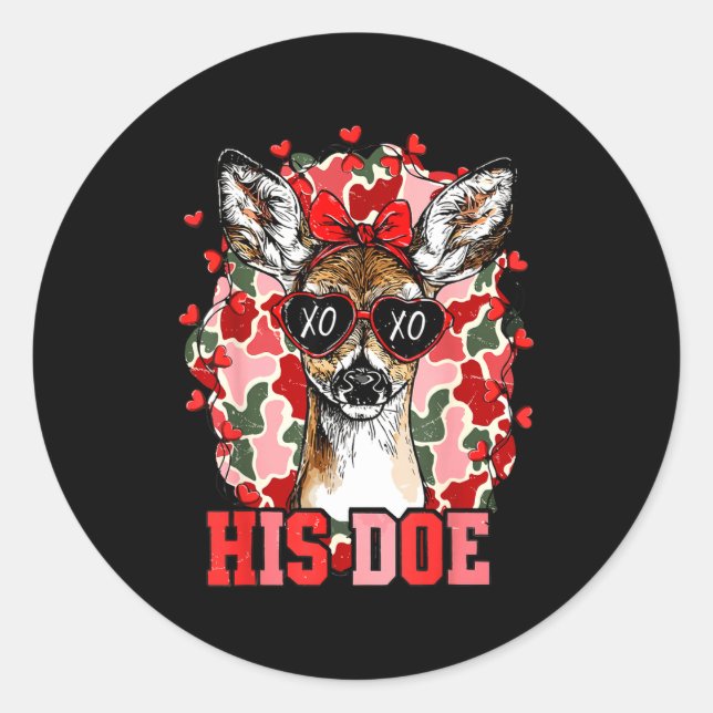 Nk His Doe Camo Deer Hunting Camouflage Matching C Classic Round Sticker (Front)