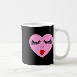 Nk Lady Heart With Eyelashes Valentines Day Kiss  Coffee Mug