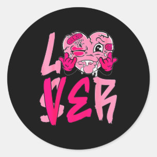 Nk Loser Lover Nk Drip Heart Matching Tee For Men  Classic Round Sticker