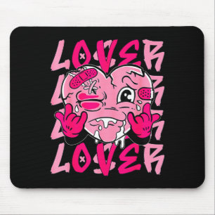 Nk Loser Lover Nk Drip Heart Matching Tee For Men  Mouse Pad