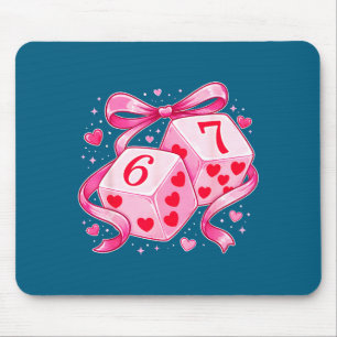 Nk Love Dice 6 7 Hearts Valentine Cute Romantic Ar Mouse Pad