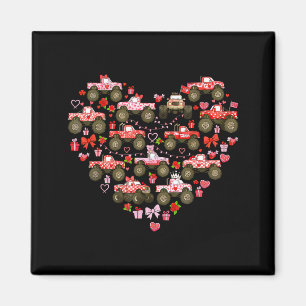 Nk Monster Truck Heart Xoxo Boys Girls Kids Valent Magnet