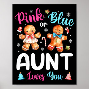 Nk Or Blue Aunt Loves You Gender Reveal Christmas  Poster