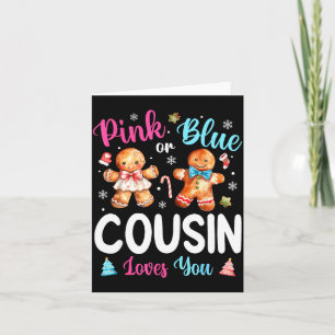 Nk Or Blue Cousin Loves You Gender Reveal Christma Card