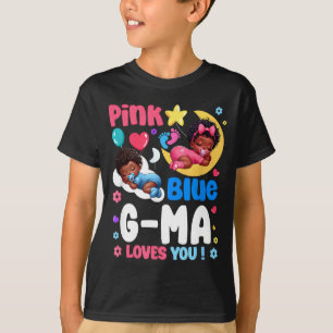 Nk Or Blue G Ma Loves You Baby Gender Reveal Party T-Shirt