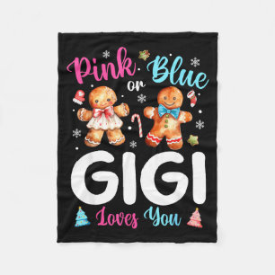 Nk Or Blue Gigi Loves You Gender Reveal Christmas Fleece Blanket