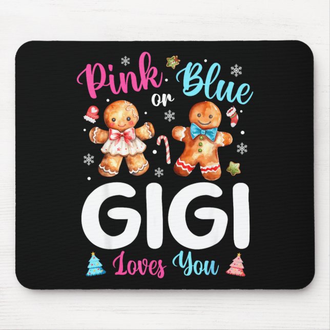 Nk Or Blue Gigi Loves You Gender Reveal Christmas  Mouse Pad (Front)