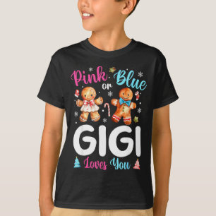 Nk Or Blue Gigi Loves You Gender Reveal Christmas  T-Shirt