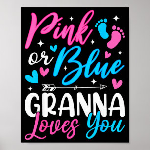 Nk Or Blue Gr Loves You Gender Reveal Baby Poster