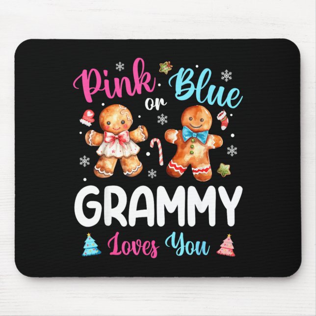Nk Or Blue Grammy Loves You Gender Reveal Christma Mouse Pad (Front)