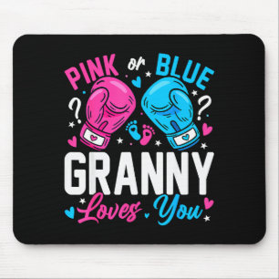 Nk Or Blue Granny Loves You Boxing Gender Reveal Mouse Pad