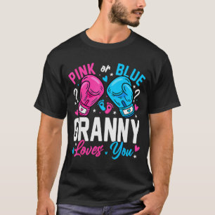 Nk Or Blue Granny Loves You Boxing Gender Reveal T-Shirt