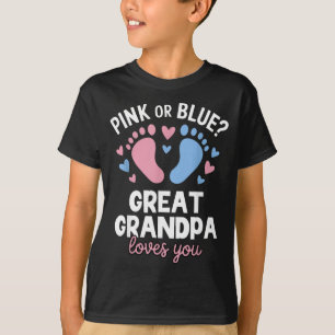 nk Or Blue Great Grandpa Loves Gender Reveal Party T-Shirt