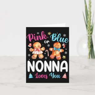 Nk Or Blue Nonna Loves You Gender Reveal Christmas Card