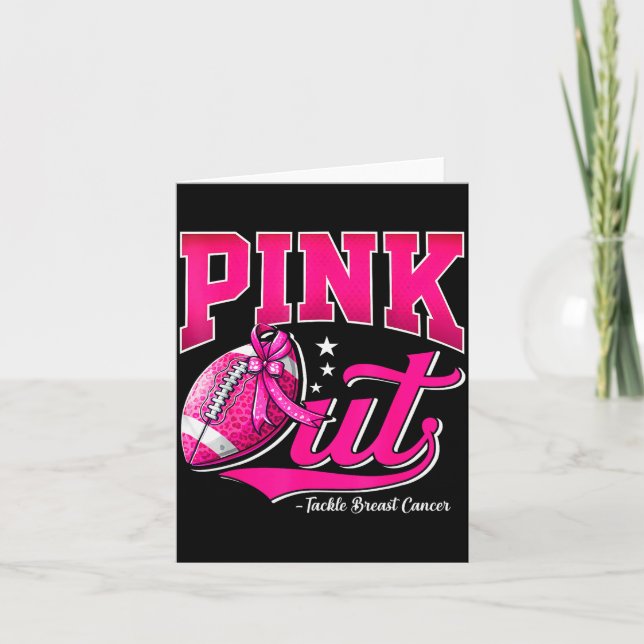 Nk Out Football Breast Cancer Awareness Men Women  Card (Front)