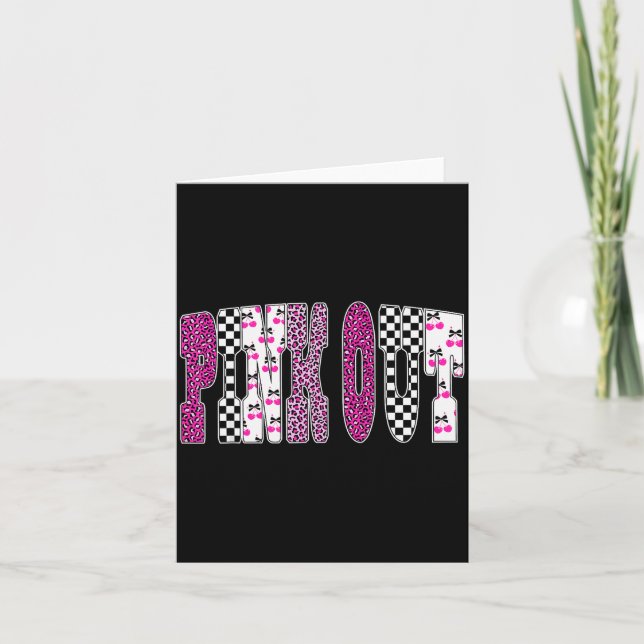 Nk Out Leopard Checkered Breast Cancer Football Ga Card (Front)