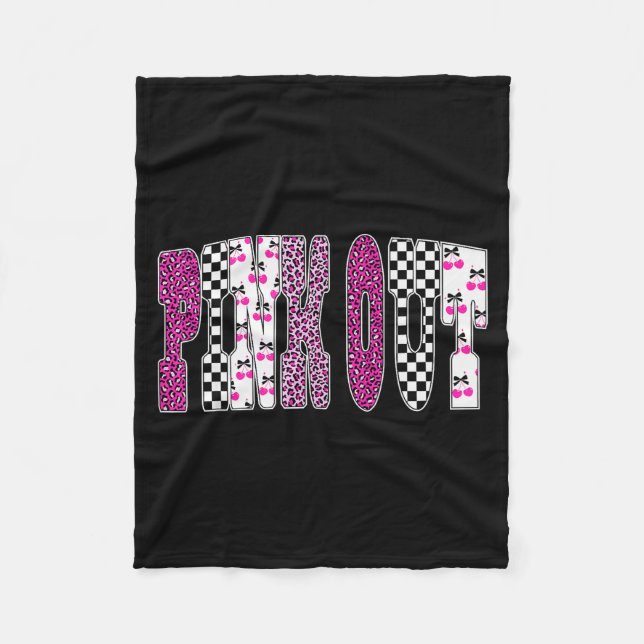 Nk Out Leopard Checkered Breast Cancer Football Ga Fleece Blanket (Front)