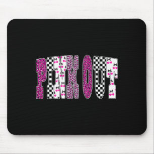 Nk Out Leopard Checkered Breast Cancer Football Ga Mouse Pad