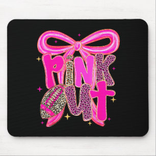 Nk Out Leopard Football Bow Breast Cancer Awarenes Mouse Pad