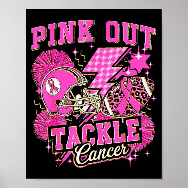 Nk Out Tackle Breast Cancer Awareness American Foo Poster (Front)