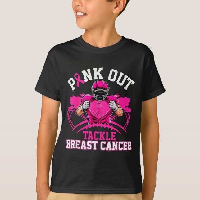 Nk Out Tackle Breast Cancer Awareness American Foo T-Shirt (Front)