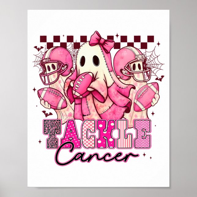 Nk Out Tackle Breast Cancer Awareness Football Gho Poster (Front)