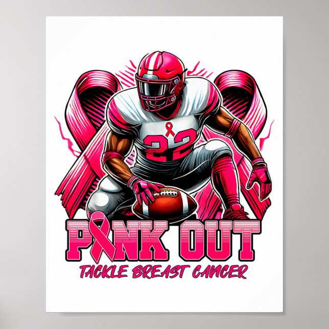 Nk Out Tackle Breast Cancer Awareness Football Men Poster (Front)