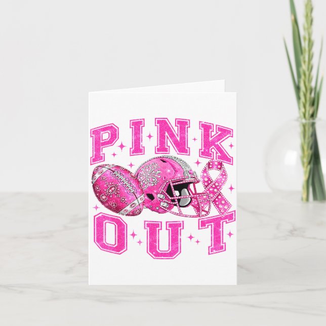 Nk Out Tackle Breast Cancer Awareness Football Nk  Card (Front)