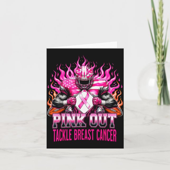 Nk Out Tackle Football Breast Cancer Awareness Men Card (Front)