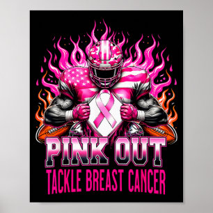 Nk Out Tackle Football Breast Cancer Awareness Men Poster