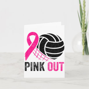 Nk Out Volleyball Breast Cancer Awareness Nk Ribbo Card