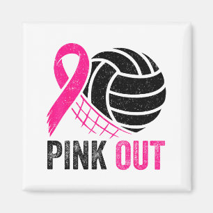 Nk Out Volleyball Breast Cancer Awareness Nk Ribbo Magnet