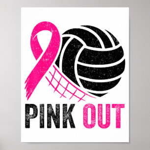 Nk Out Volleyball Breast Cancer Awareness Nk Ribbo Poster