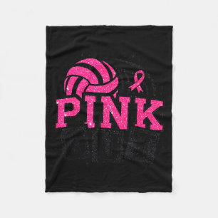 Nk Out Volleyball Breast Cancer Awareness Suprt Ri Fleece Blanket