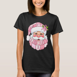 Nk Patchwork Santa Breast Cancer Awareness Christm T-Shirt