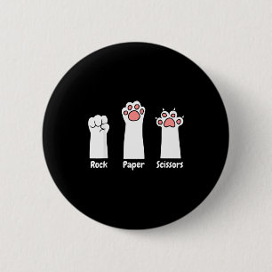 Nk Paw Prints Pet Lover Rock Paper Scissors Hand G 6 Cm Round Badge