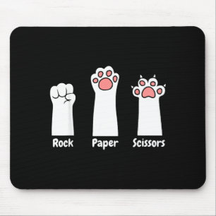 Nk Paw Prints Pet Lover Rock Paper Scissors Hand G Mouse Pad