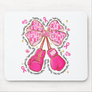 Nk Ribbon Bow Boxing Gloves Breast Cancer Awarenes Mouse Pad