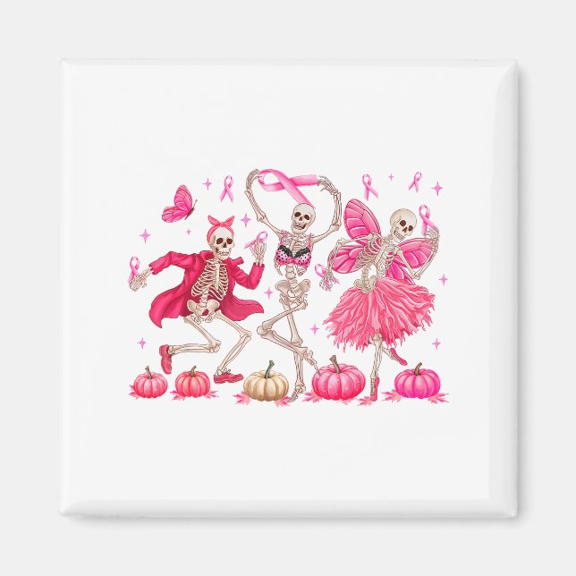 Nk Ribbon Breast Cancer Awareness Skeleton Women M Magnet (Front)