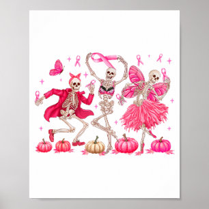 Nk Ribbon Breast Cancer Awareness Skeleton Women M Poster