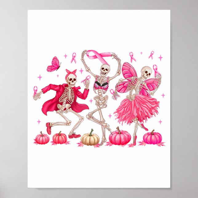 Nk Ribbon Breast Cancer Awareness Skeleton Women M Poster (Front)