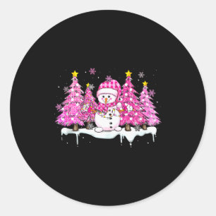 Nk Snowman Snowman Merry Christmas Tree Women Girl Classic Round Sticker