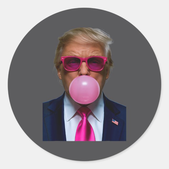 Nk Sungles Funny Donald Trump Nk Bubble Gum 2024  Classic Round Sticker (Front)