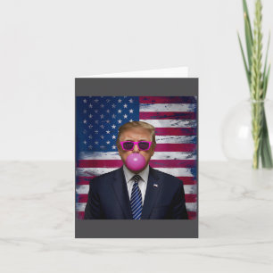 Nk Sungles Trump Bubble Gum 2024 Usa Flag Vintage  Card