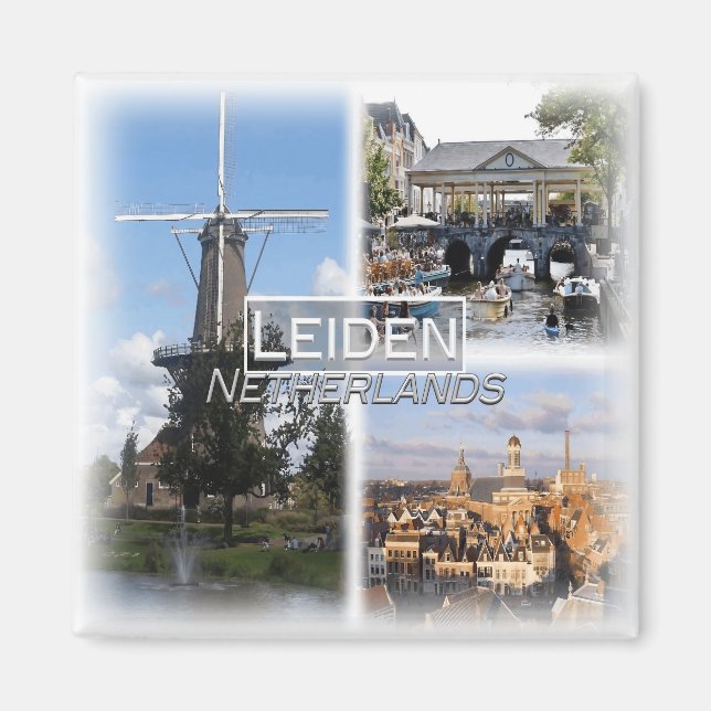 NL0032 Europe, Netherlands, Leiden,  fridge Magnet (Front)